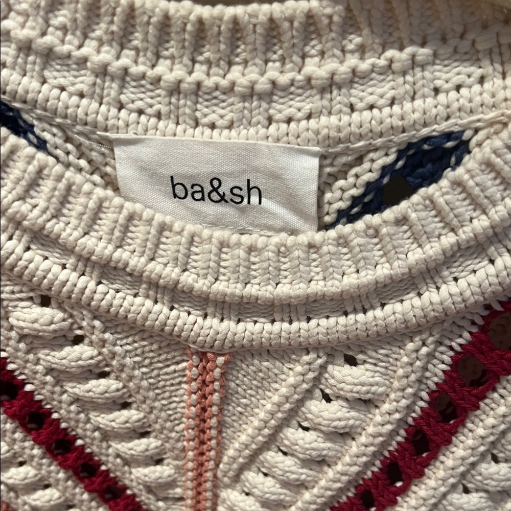 Ba&sh Cream Knit with Red and Blue Details - Picture 2 of 4